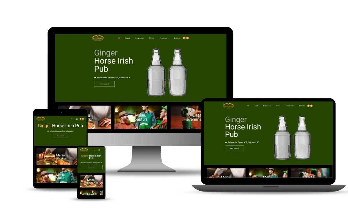 Ginger Horse Irish Pub - captură ecran proiect