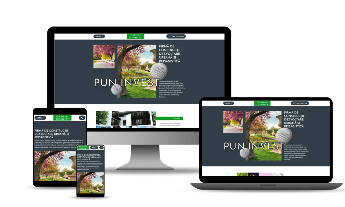 Pun Invest Construct - captură ecran proiect